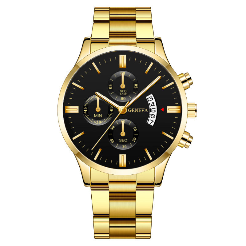 cross-border explosions calendar steel band quartz watch men's