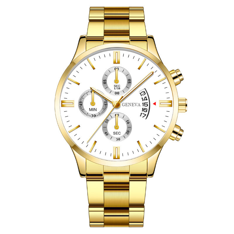 cross-border explosions calendar steel band quartz watch men's