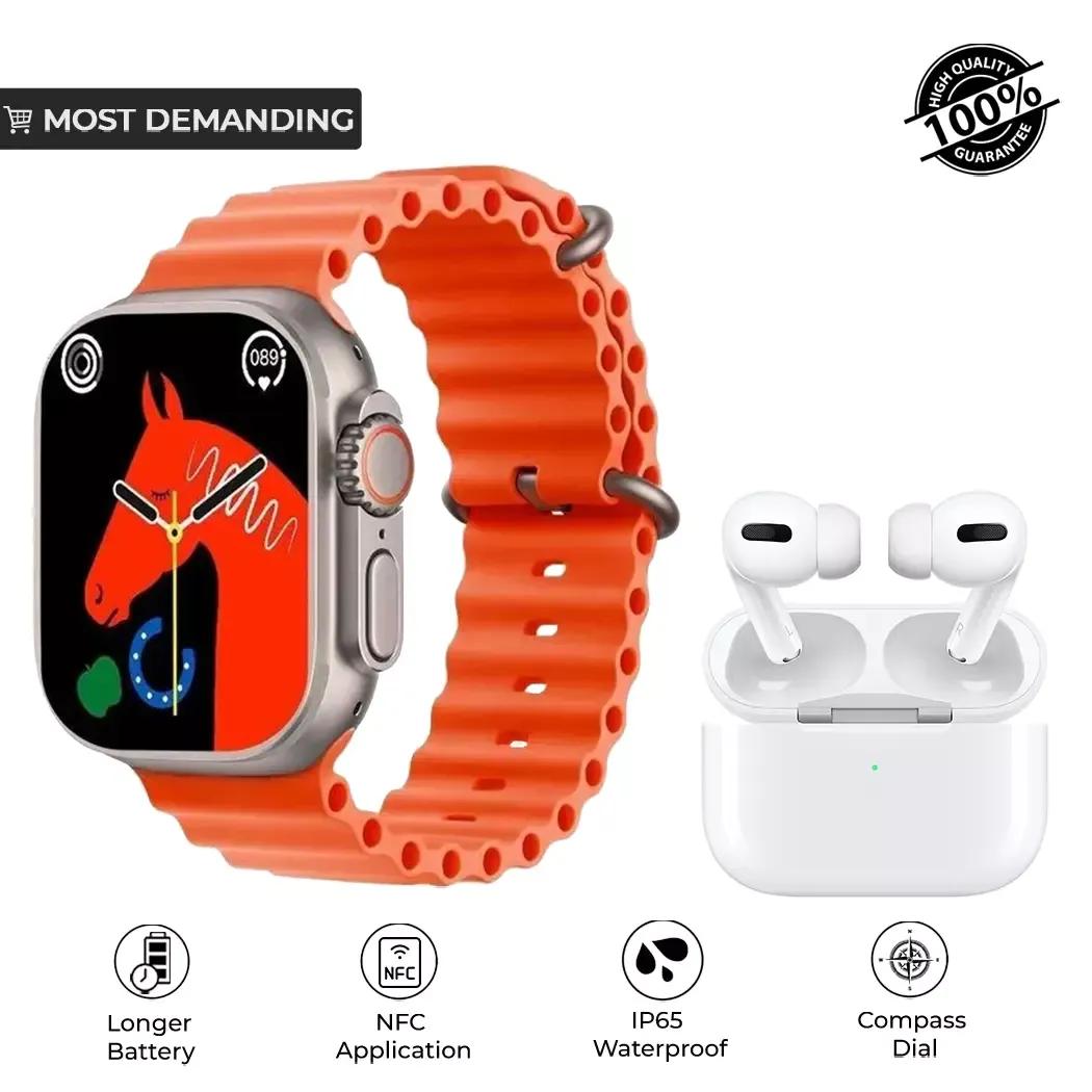 i20 Ultra Smart Watch With Airbuds With 7 Straps