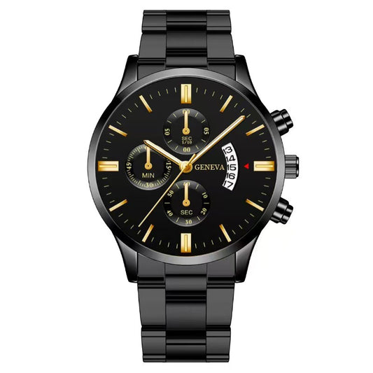 cross-border explosions calendar steel band quartz watch men's