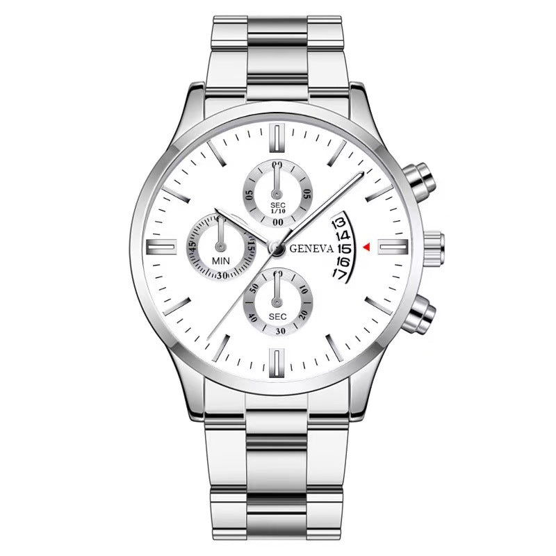 cross-border explosions calendar steel band quartz watch men's