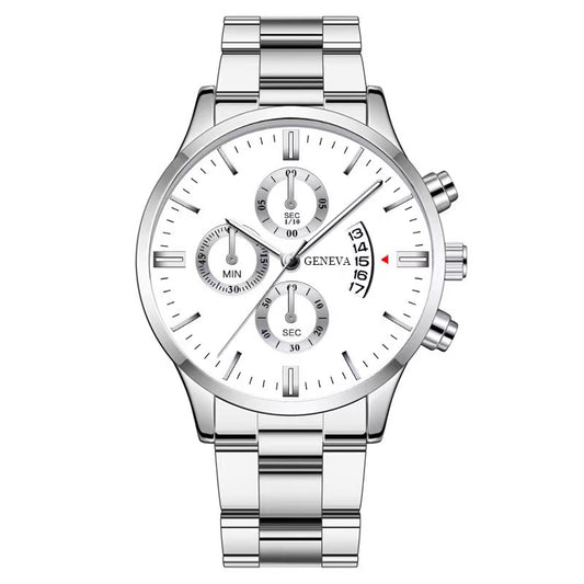 cross-border explosions calendar steel band quartz watch men's