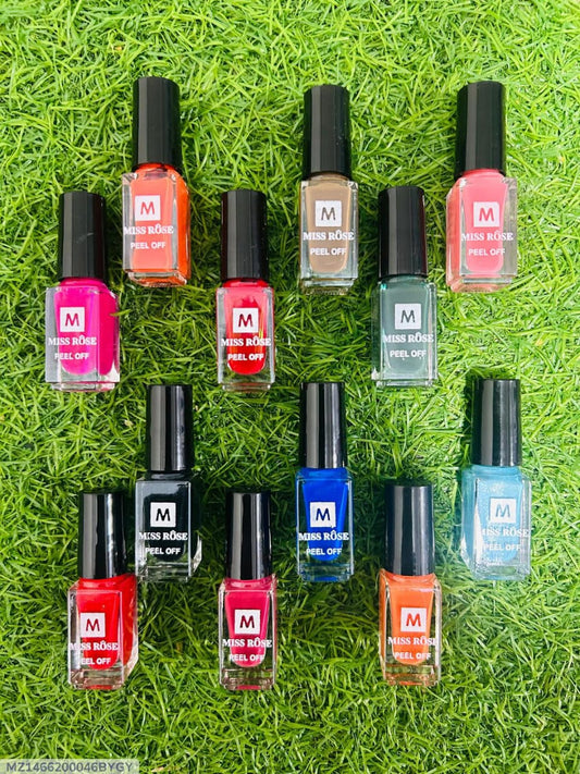 Smooth and Even Coverage Peel Off Nail Polish 12x